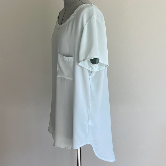 Pleione Mint Green Flowy Chiffon Tunic Women's Size Medium - Pre-Owned - Picture 2 of 5